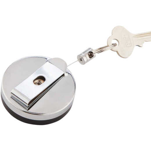 Custom Accessories Belt Clip 2 Ft. Chrome Retractable Key Chain